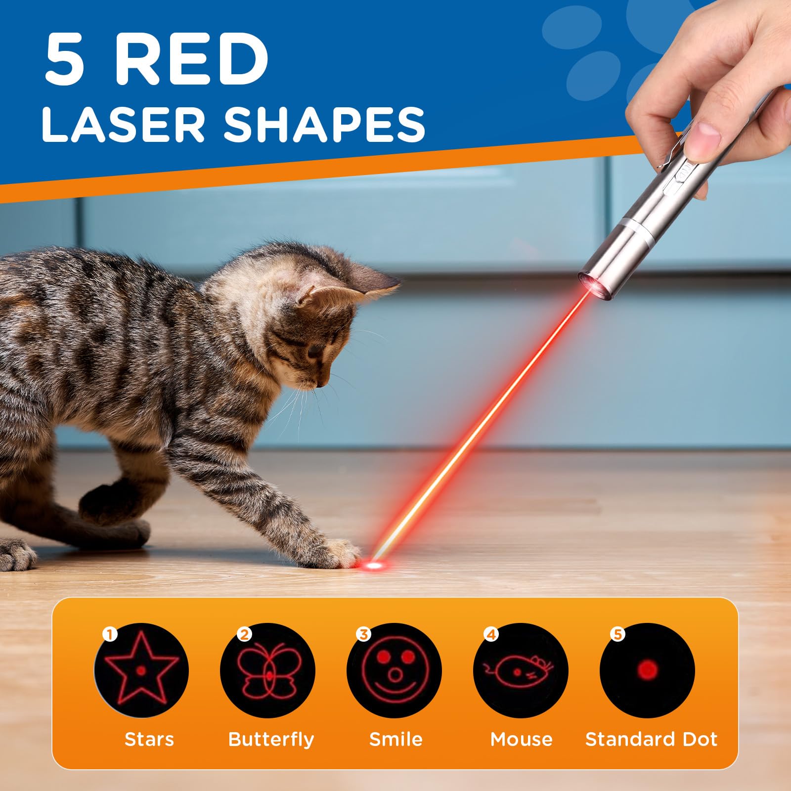 Koackl puntero-gato-led-morado ideal para detectar áreas oscuras y mantenerla entretenida