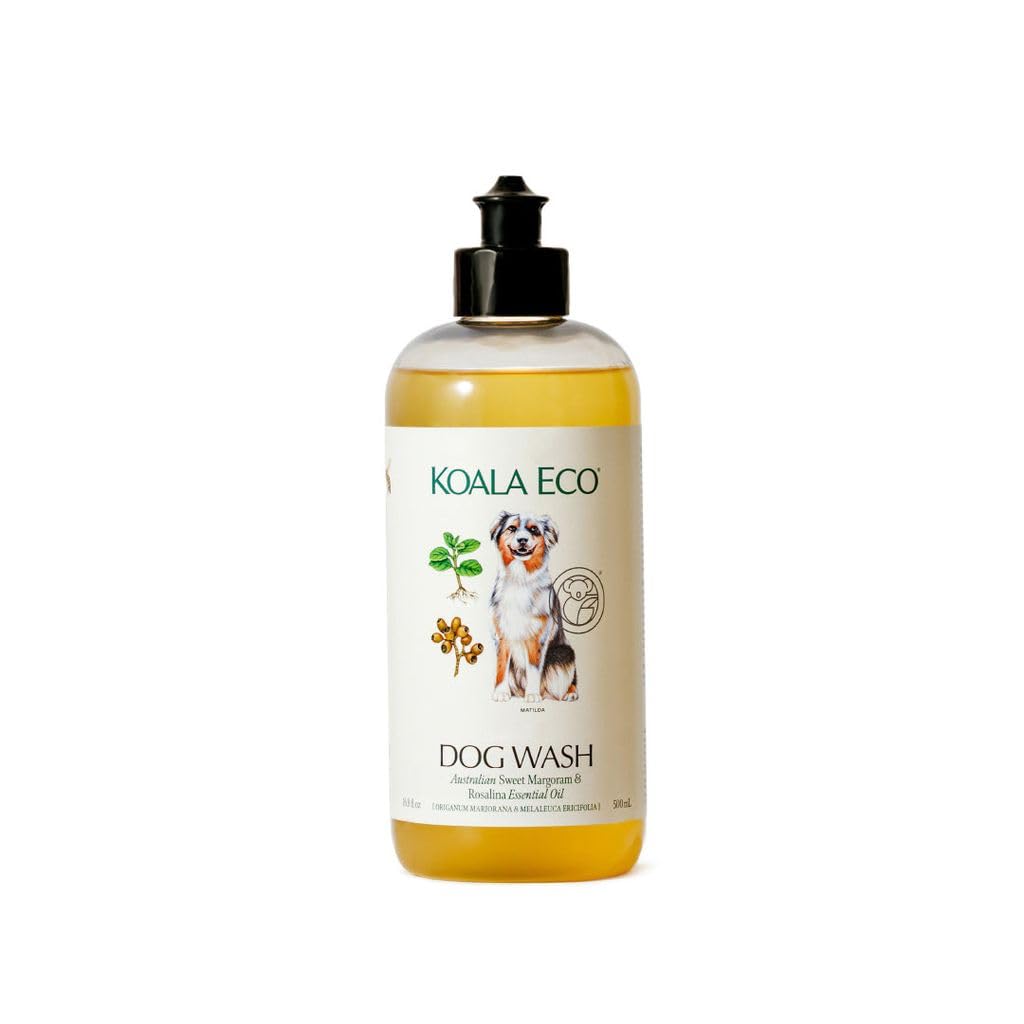 Koala Eco Dog Cleaner bottle closeup showing eco-friendly packaging for gentle grooming
