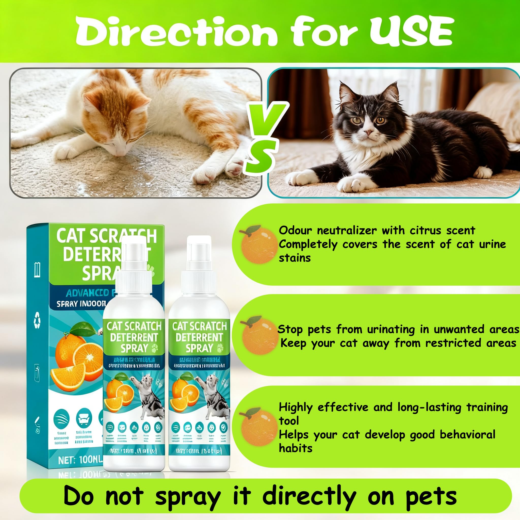 KODASNY Cat Deterrent Spray protects curtains and carpets from cat damage