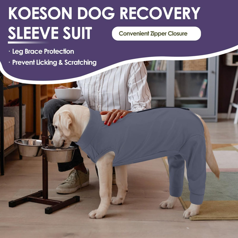 KOESON dog recovery sleeve pee-hole-opening offers easy potty breaks without removing the suit.