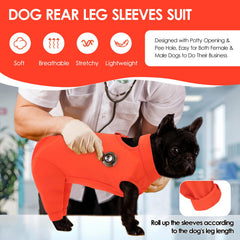 KOESON dog recovery suit breathable fabric keeps dogs cool and comfortable after surgery.