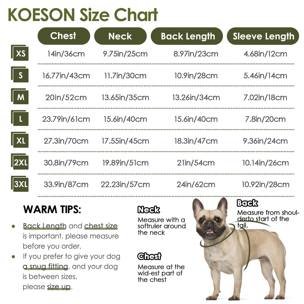KOESON hind-leg recovery sleeve available in XS to 3XL for a snug fit.
