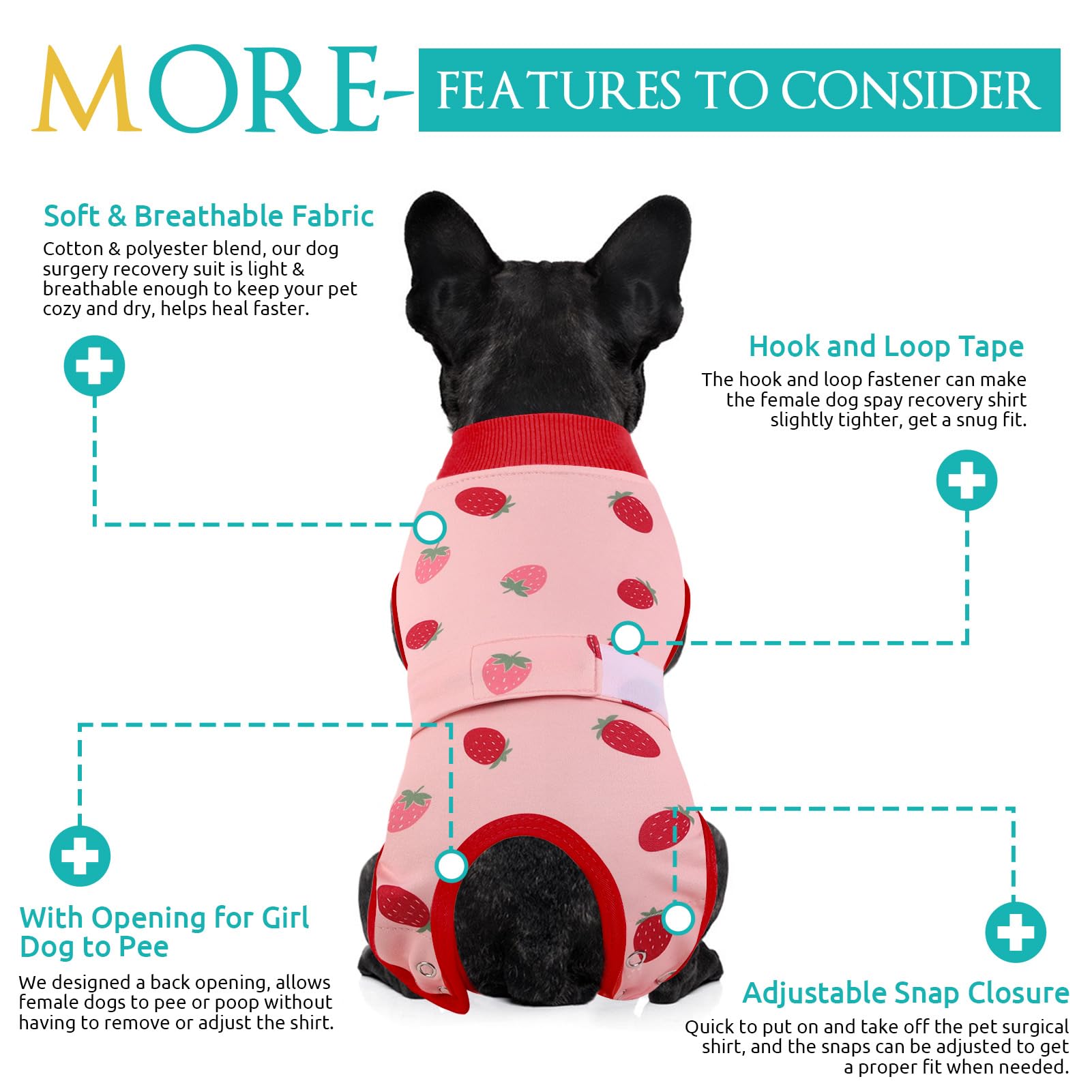 KOESON Strawberry XL fabric is breathable, soft and comfortable for dogs.