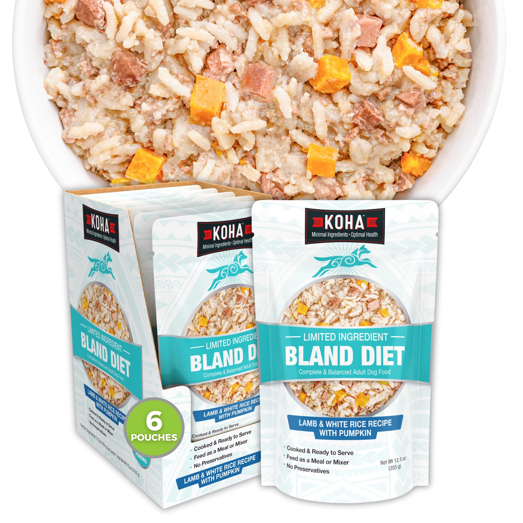 KOHA Bland Diet in a bowl ready-to-serve for sensitive-stomach dogs.