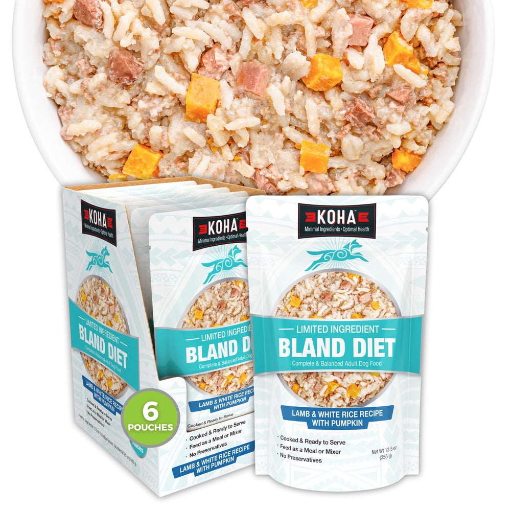 KOHA Bland Diet in a bowl ready-to-serve for sensitive-stomach dogs.