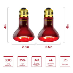 KOHEOPT bombilla infrarroja 75W para reptiles, confort nocturno sin perturbaciones.
