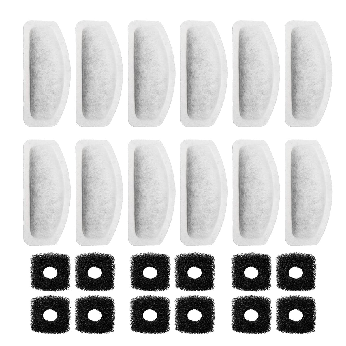 Kohimit cat fountain filter package with 12 filters and 12 sponges keeps pet water clean