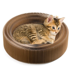 Koimsec rascador-gato colapsable con sillon redondo para descanso y juego