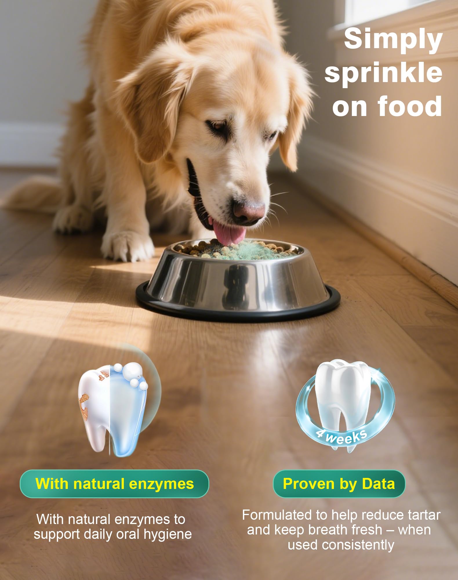 Koite dog teeth powder natural ingredients support gentle, everyday dental care