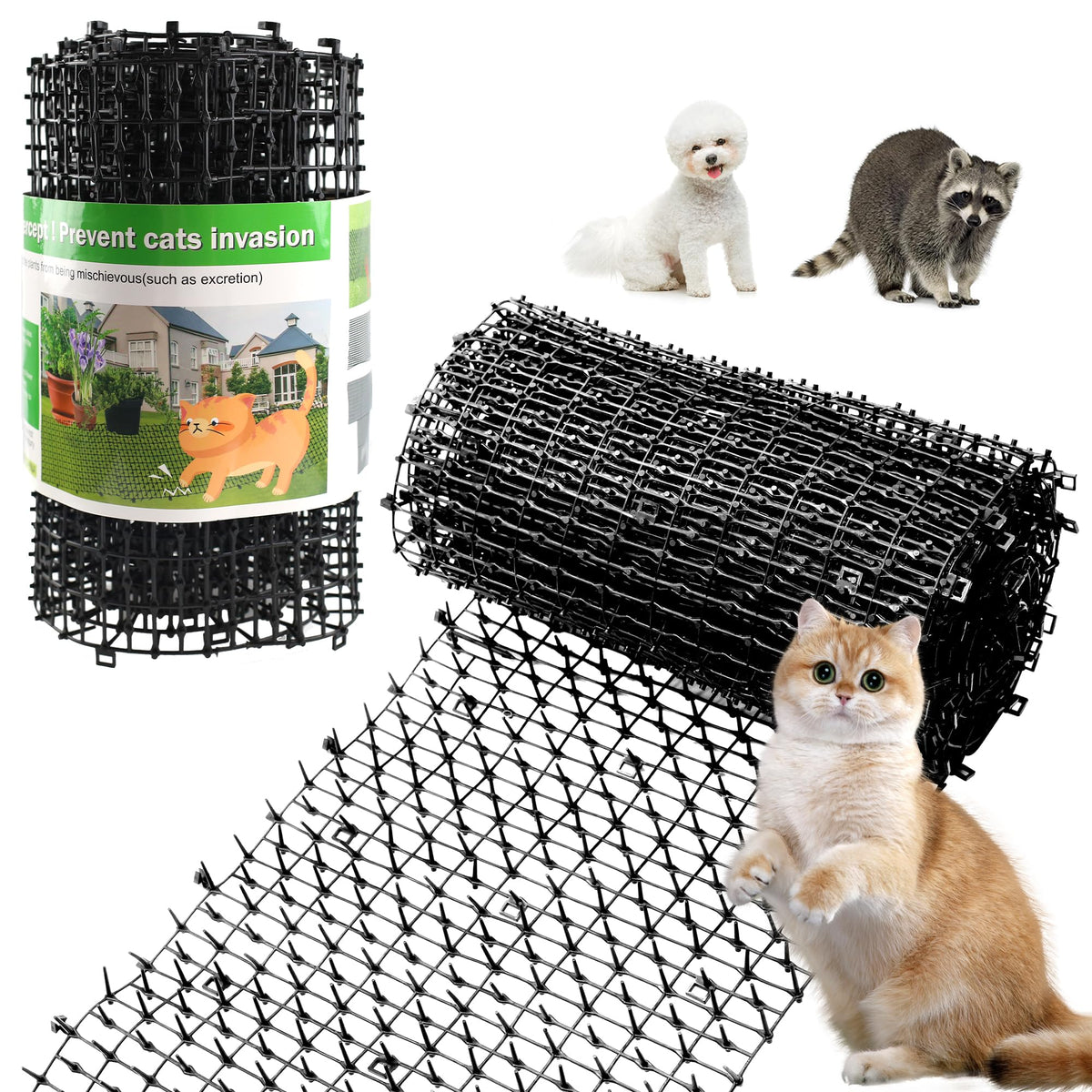 Kokmeya pet repellent mat closeup spikes deterring pets safely during outdoor play