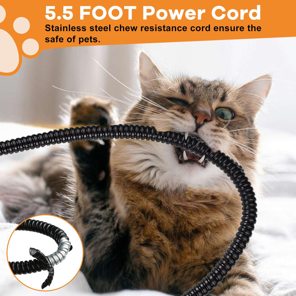 KOKOPRO heated cat bowl safety cord and non-conductive base for pet safety.