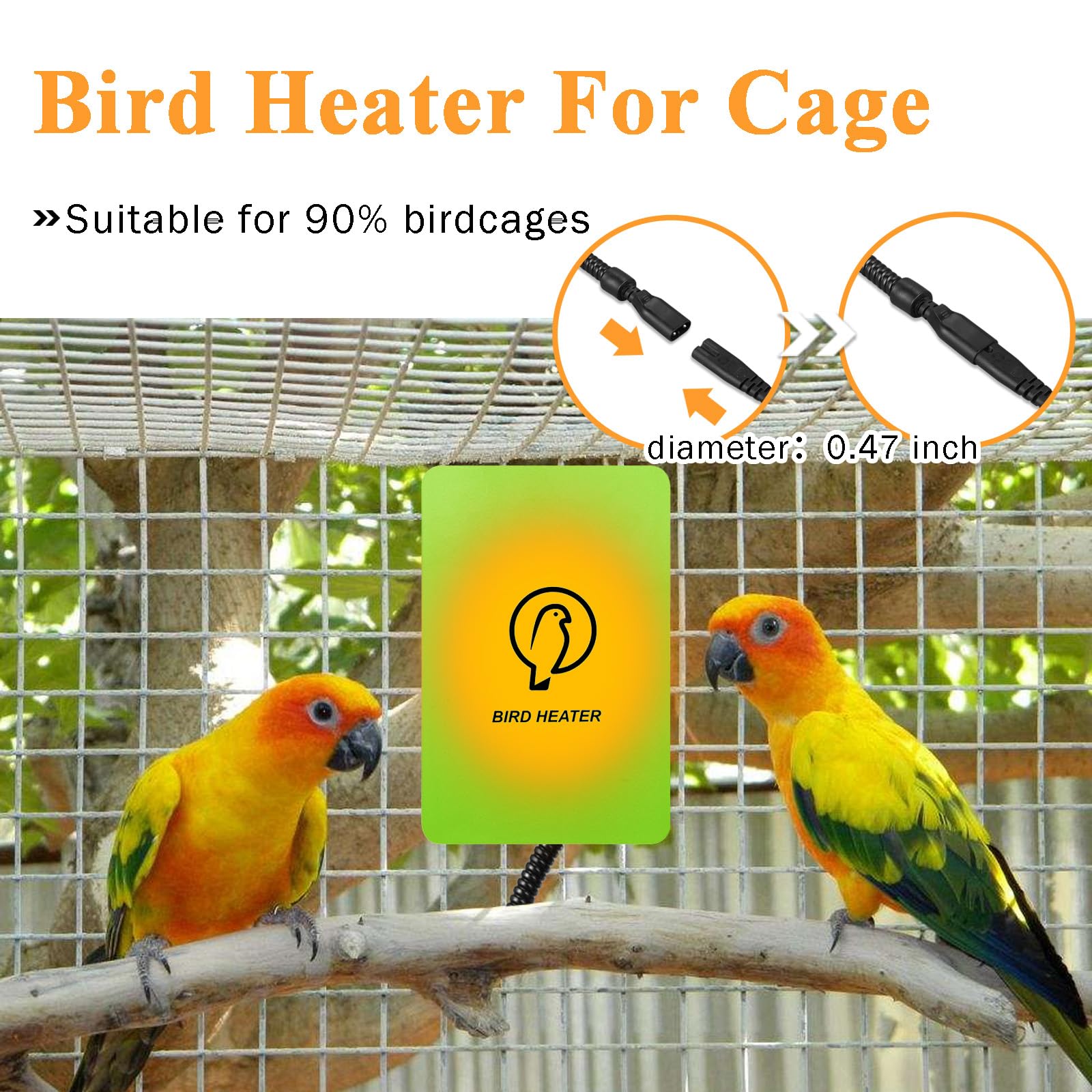 Kokopro Snuggle Up Warmer mounted on cage for easy installation.