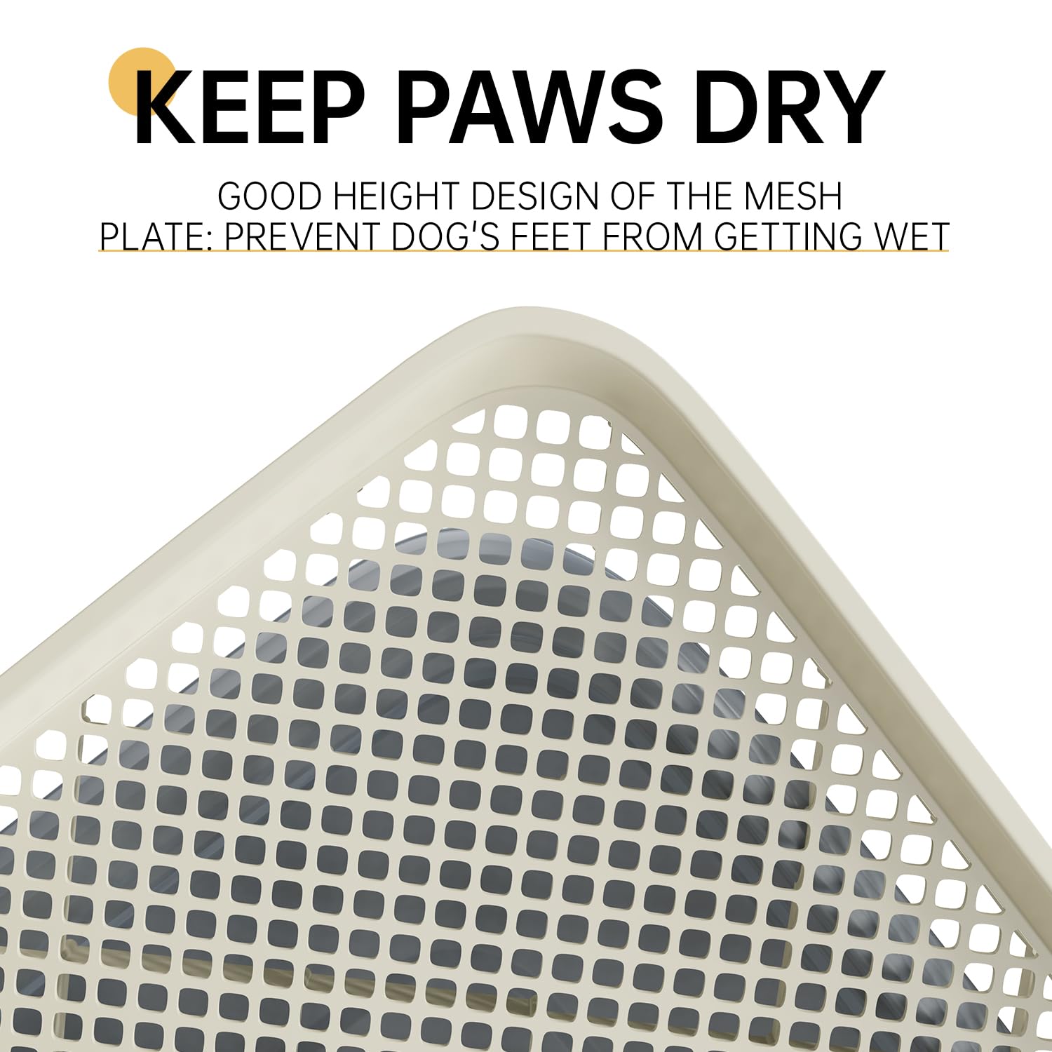 KOLA PANDA dog potty tray easy-clean design with side grooves for comfortable carrying and handling.
