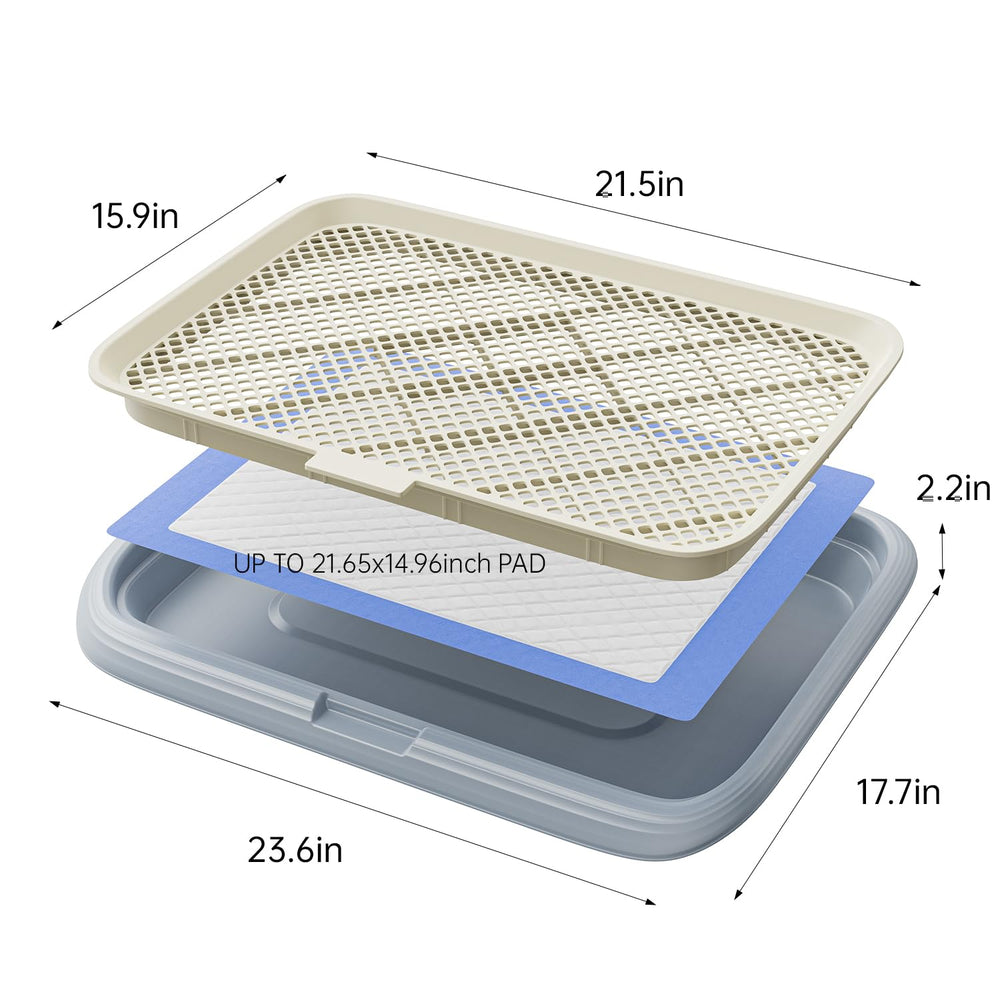 KOLA PANDA dog potty tray removable grille simplifies cleaning by lifting for quick waste removal.