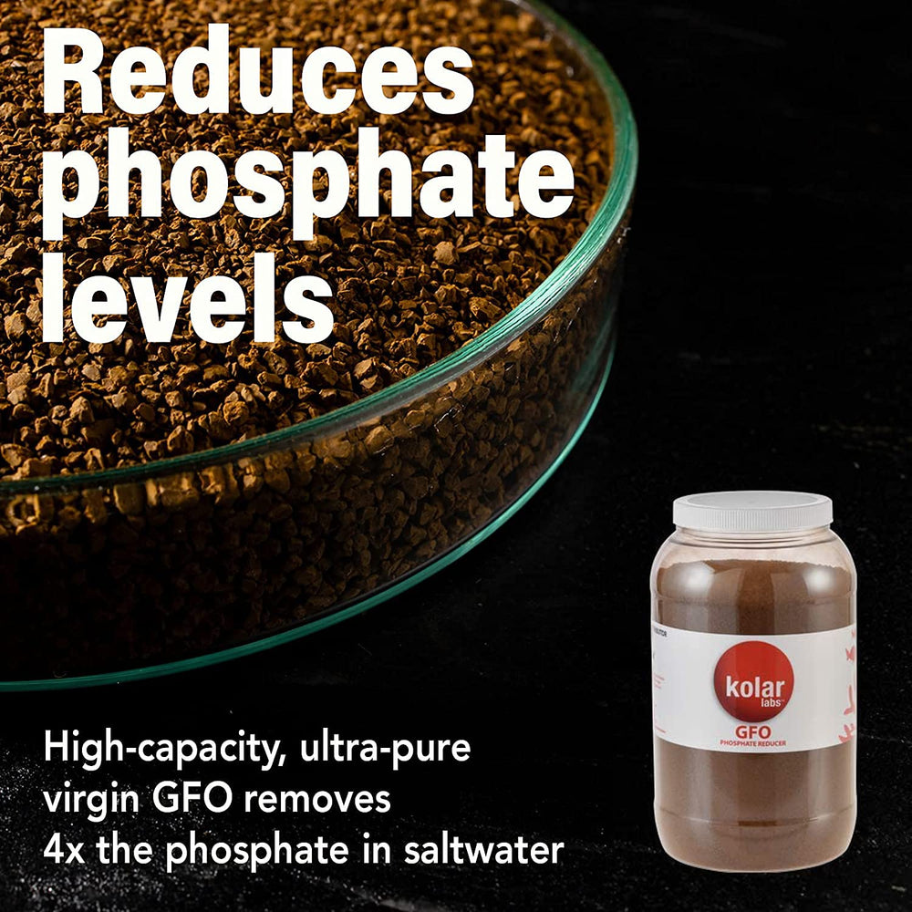 Kolar Labs GFO Bayoxide E33 pour-action demonstrates adsorption in water.