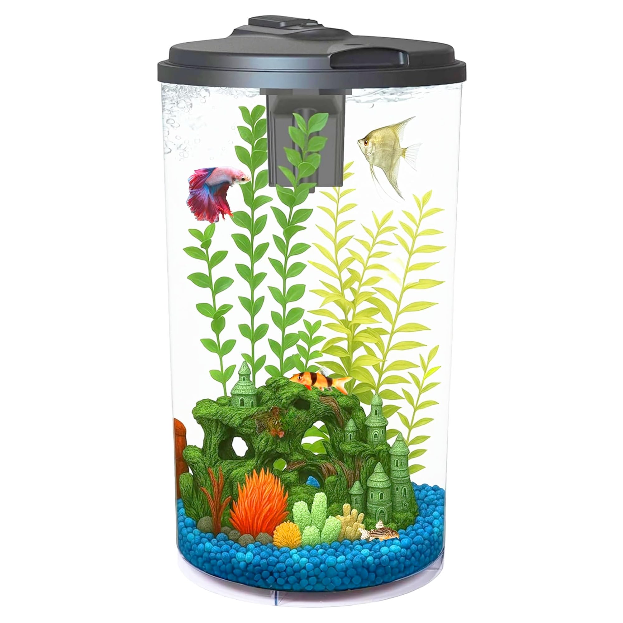 Koller Products AquaView 360 aquarium setup provides easy setup and immersive viewing