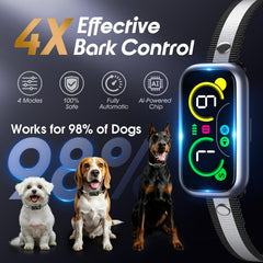 Kollgux Dog Bark Collar Pro sensors closeup shows AI bark recognition precision