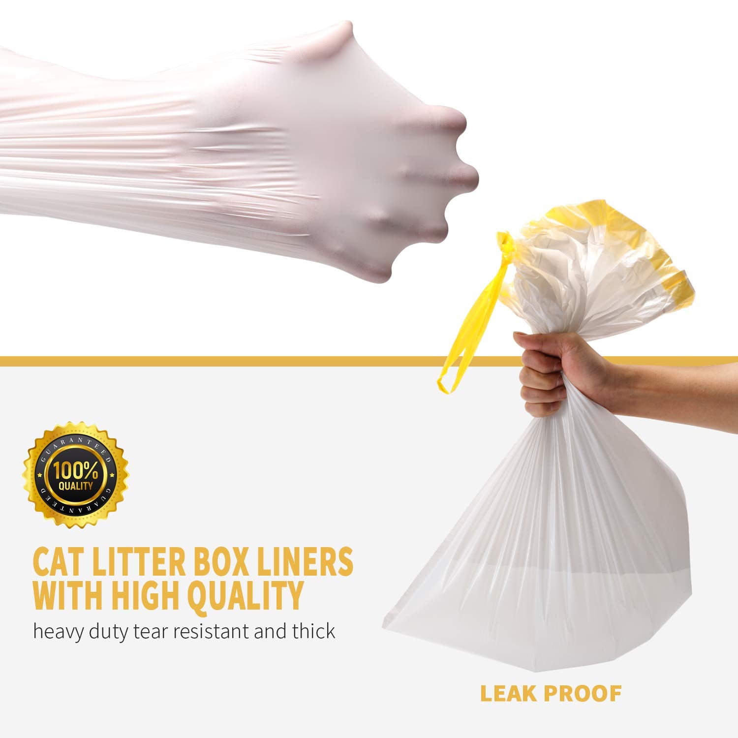 KONE bolsas con cordón para arena de gato, fácil cierre y manejo.