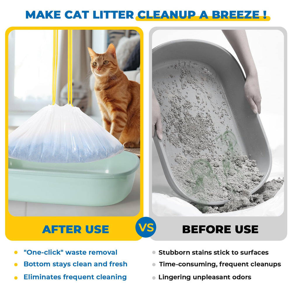 KONE extra-strong bags fit standard litter boxes for quick, mess-free cleanup.