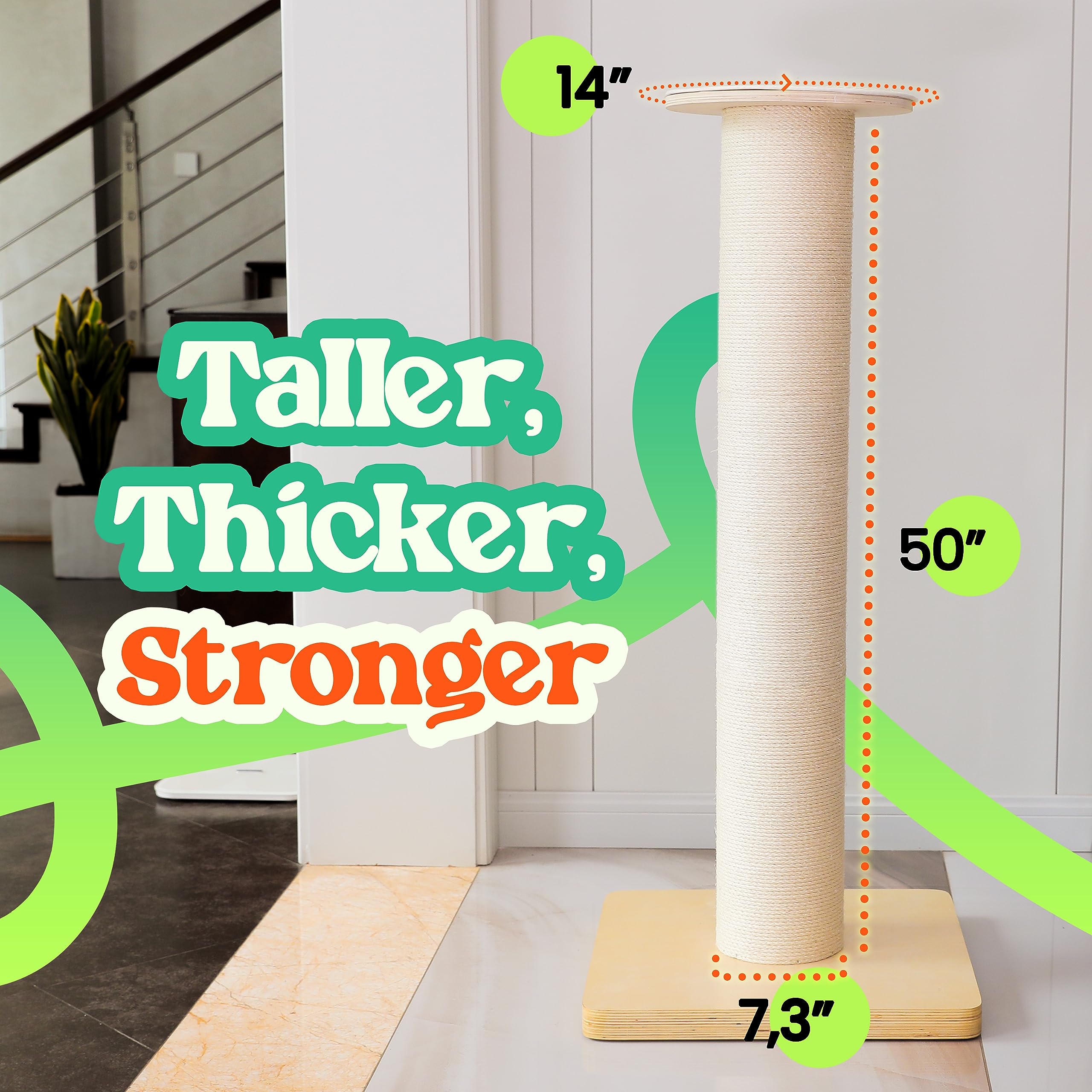 KONELCARE 36lb sturdy post ensures stable scratching for big felines