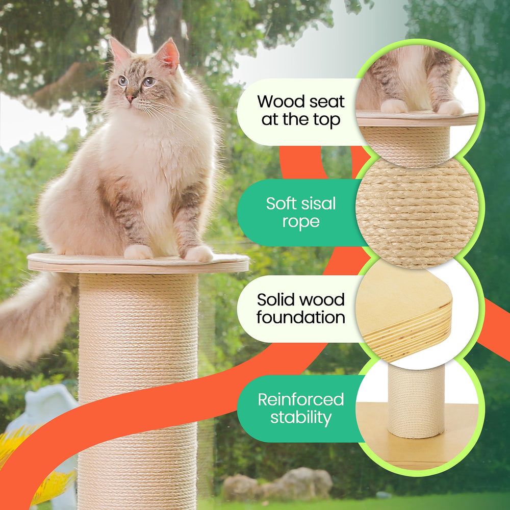 KONELCARE natural sisal rope detail provides satisfying texture for scratching