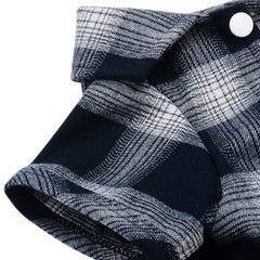 Koneseve dog-grid shirt blue fabric offers breathable cotton comfort.