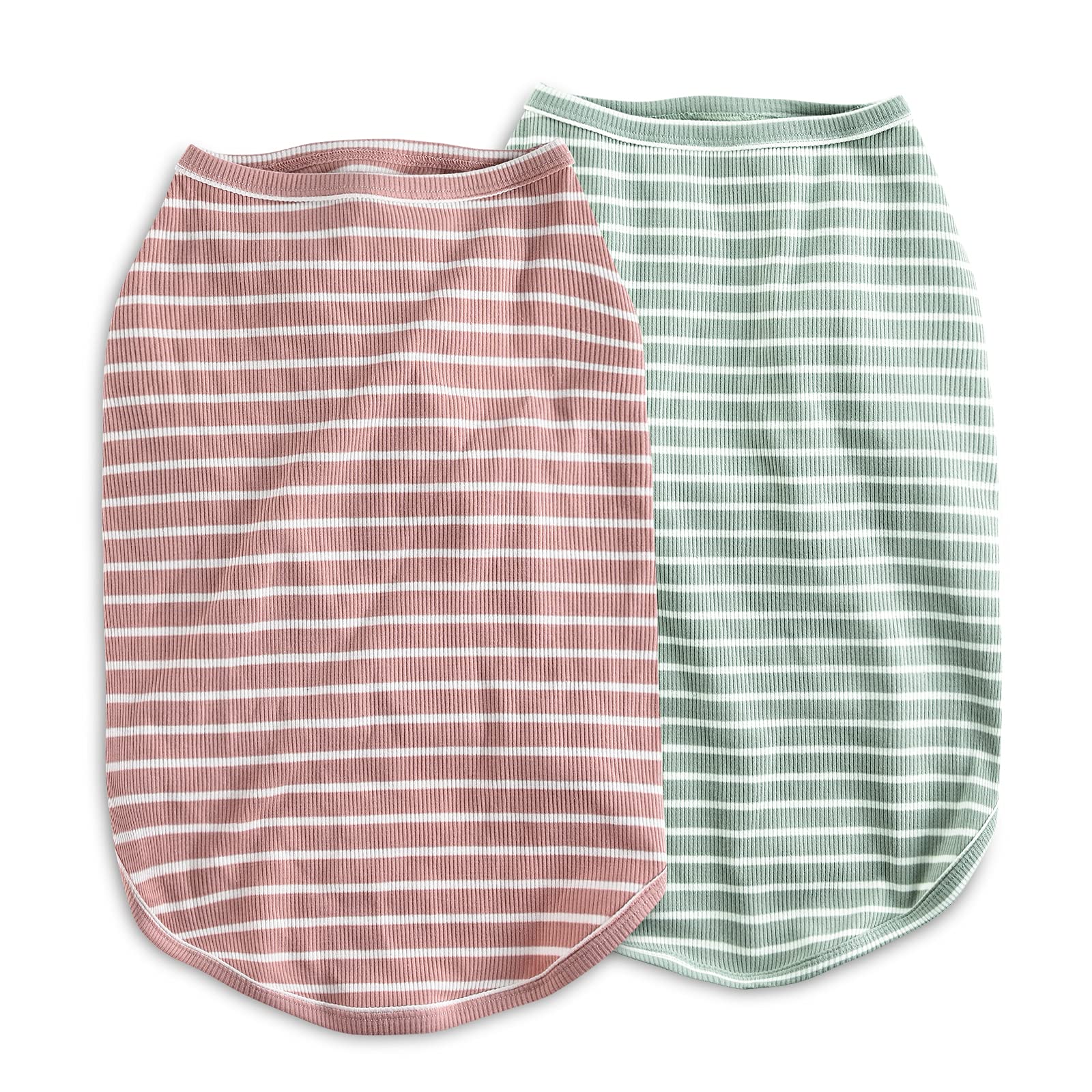 Koneseve dog shirt vest green striped offers breathable, lightweight cooling.