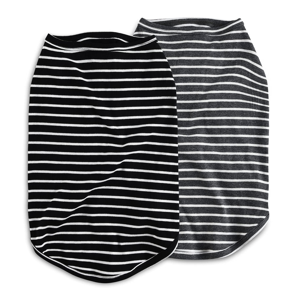 Koneseve dog shirt vest side view shows stripe design and easy pullover fit