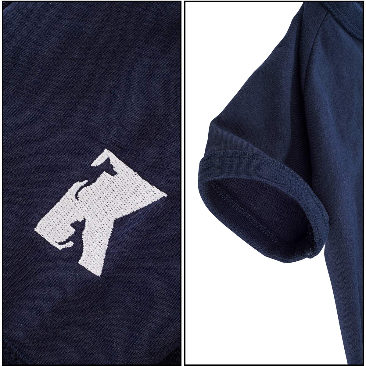 Koneseve dog shirt with K embroidery on sleeve adds stylish detail.