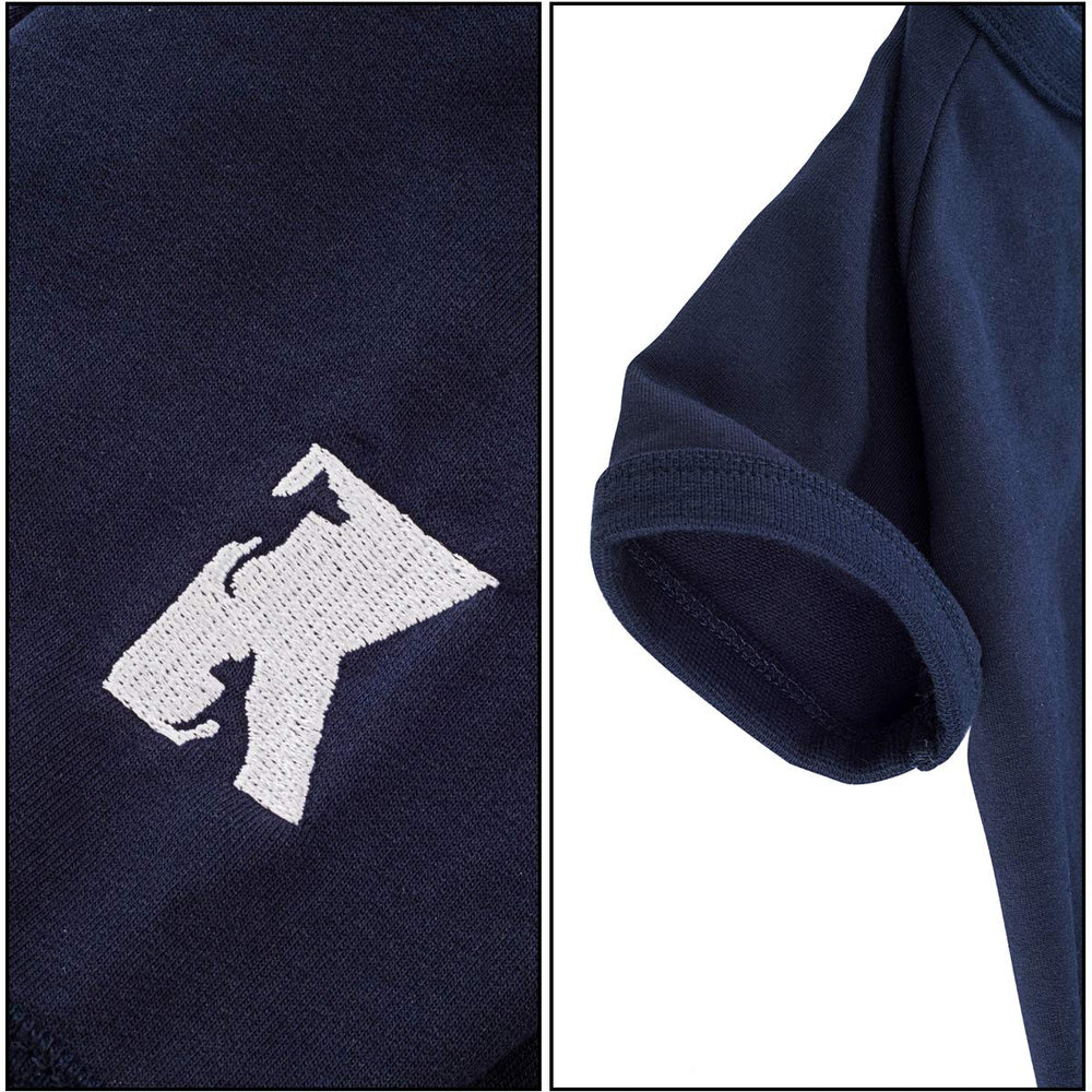 Koneseve dog shirt with K embroidery on sleeve adds stylish detail.