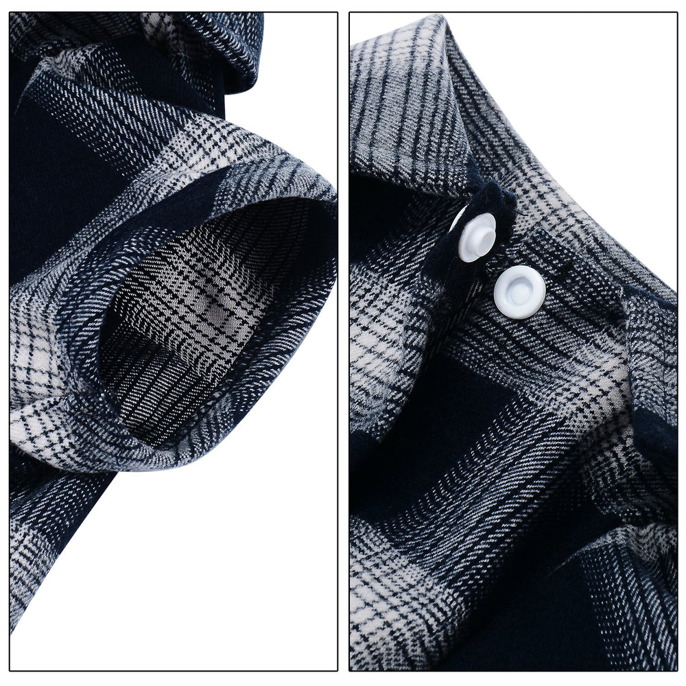 Koneseve plaid blue holiday shirt suitable for parties and gifts.