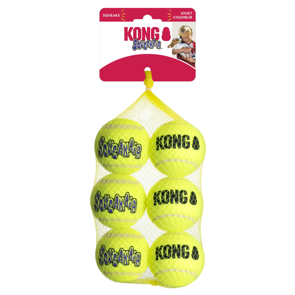 KONG Air SqueakAir ball in action for durable fetch fun