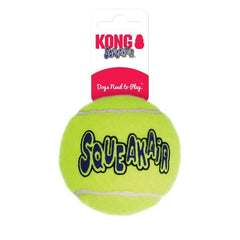KONG Air Dog Squeaker Ball front view for engaging fetch sessions.