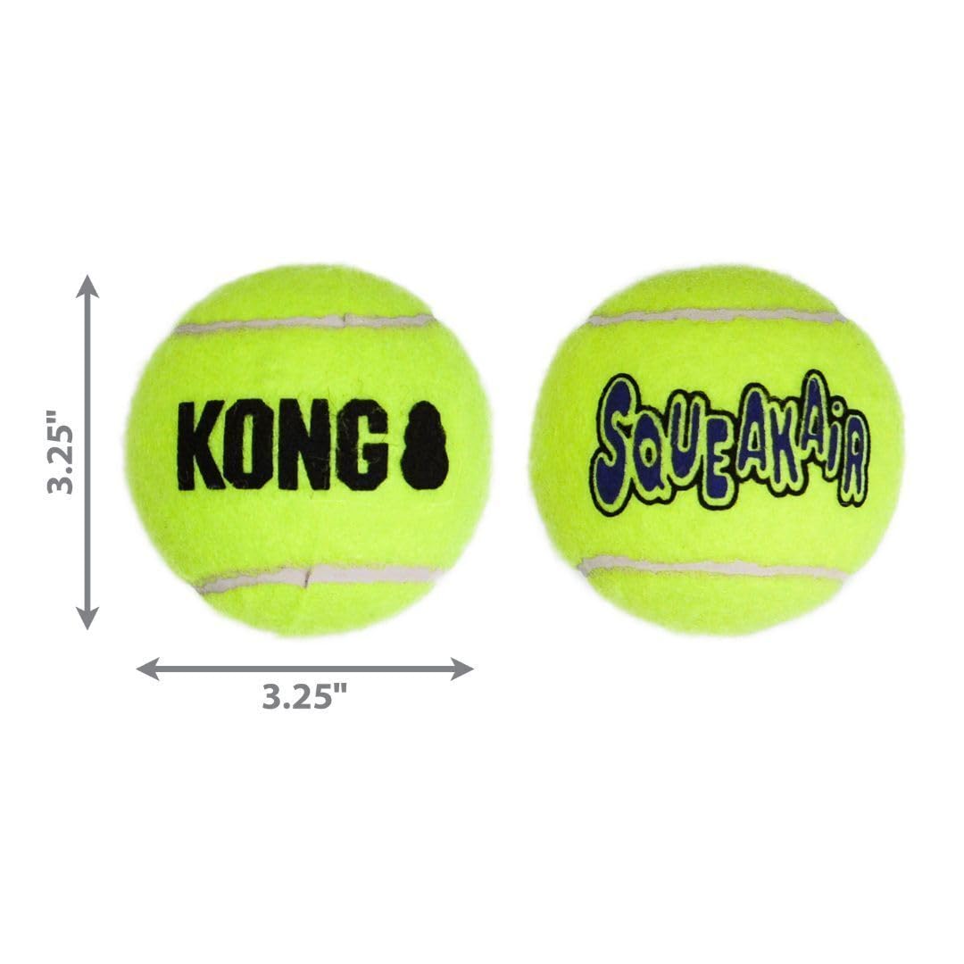 KONG Air Dog Squeaker Ball pack image demonstrates four-ball bundle.
