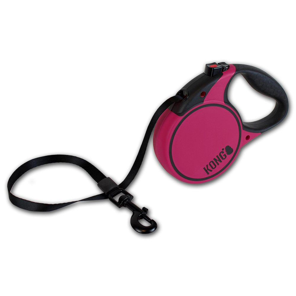 KONG Alcott Terrain retractable leash with 16-foot reach and soft grip handle for comfortable walks.