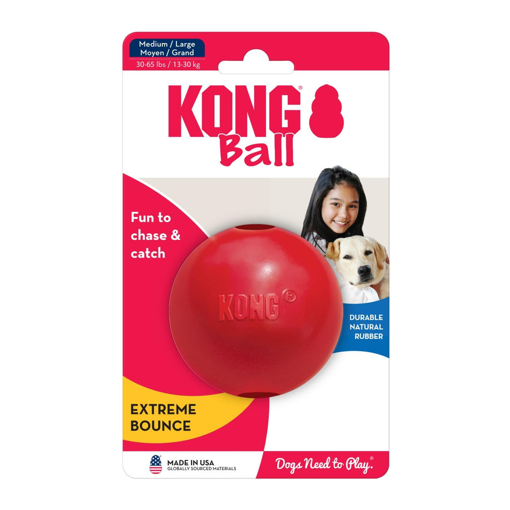 KONG Ball with Hole dog owner tossing during fetch session.