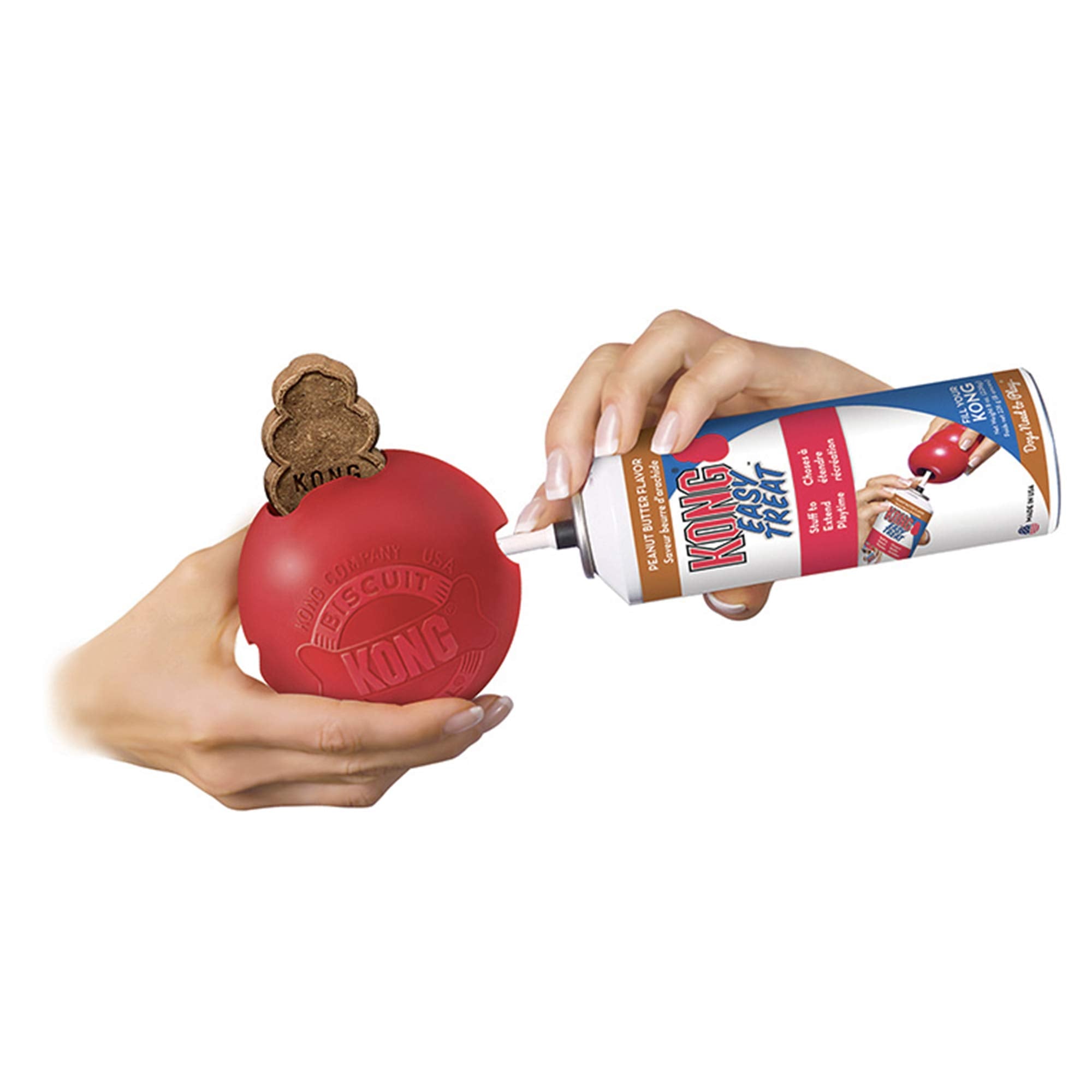 KONG Biscuit Ball crafted from durable red rubber for chewers