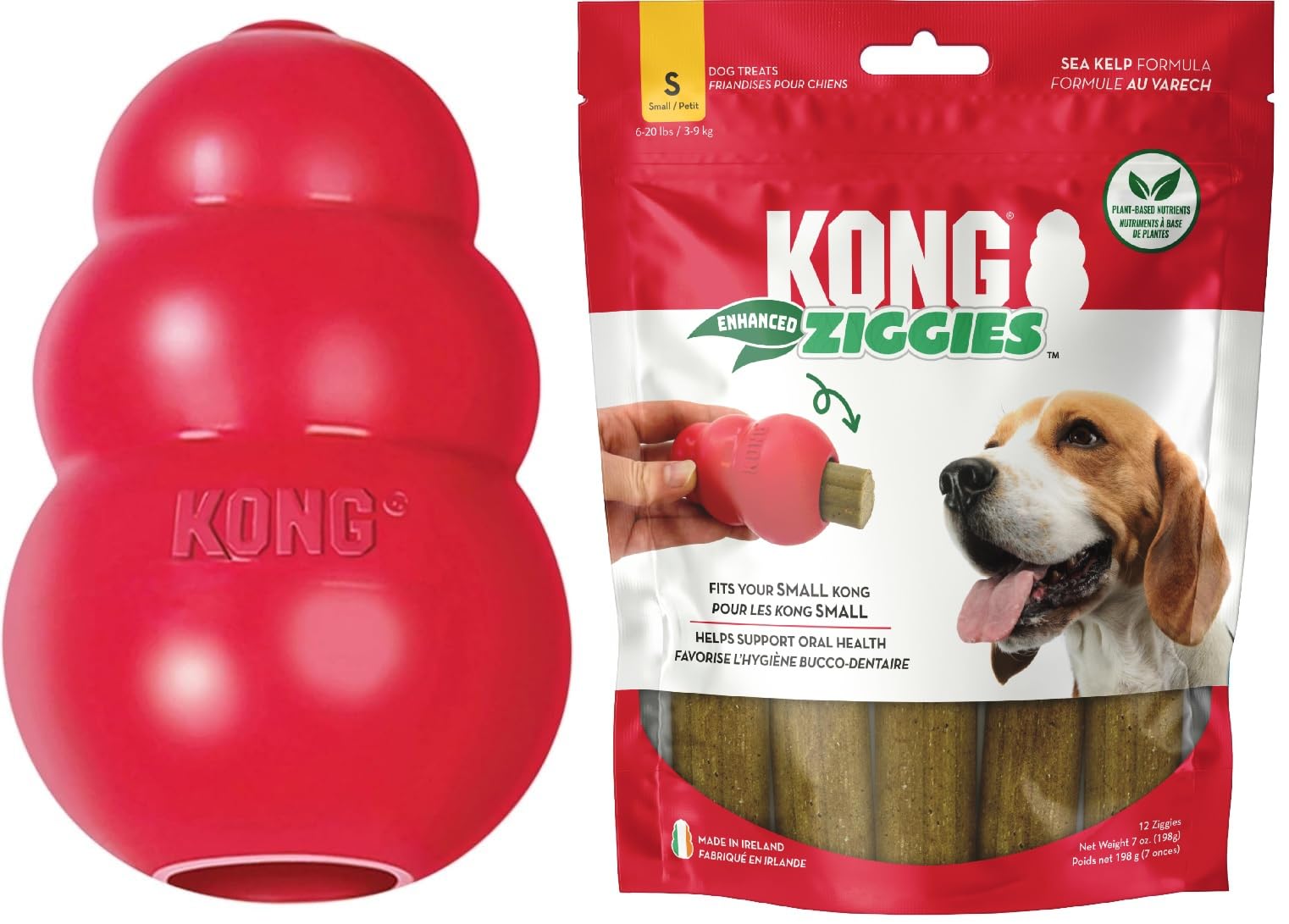 KONG Classic red rubber toy for durable chew and fetch daily play