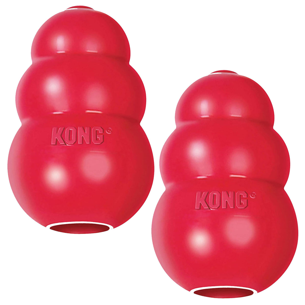 KONG Classic Stuffable Toy Pack-2 showing durable red rubber for extended chew sessions