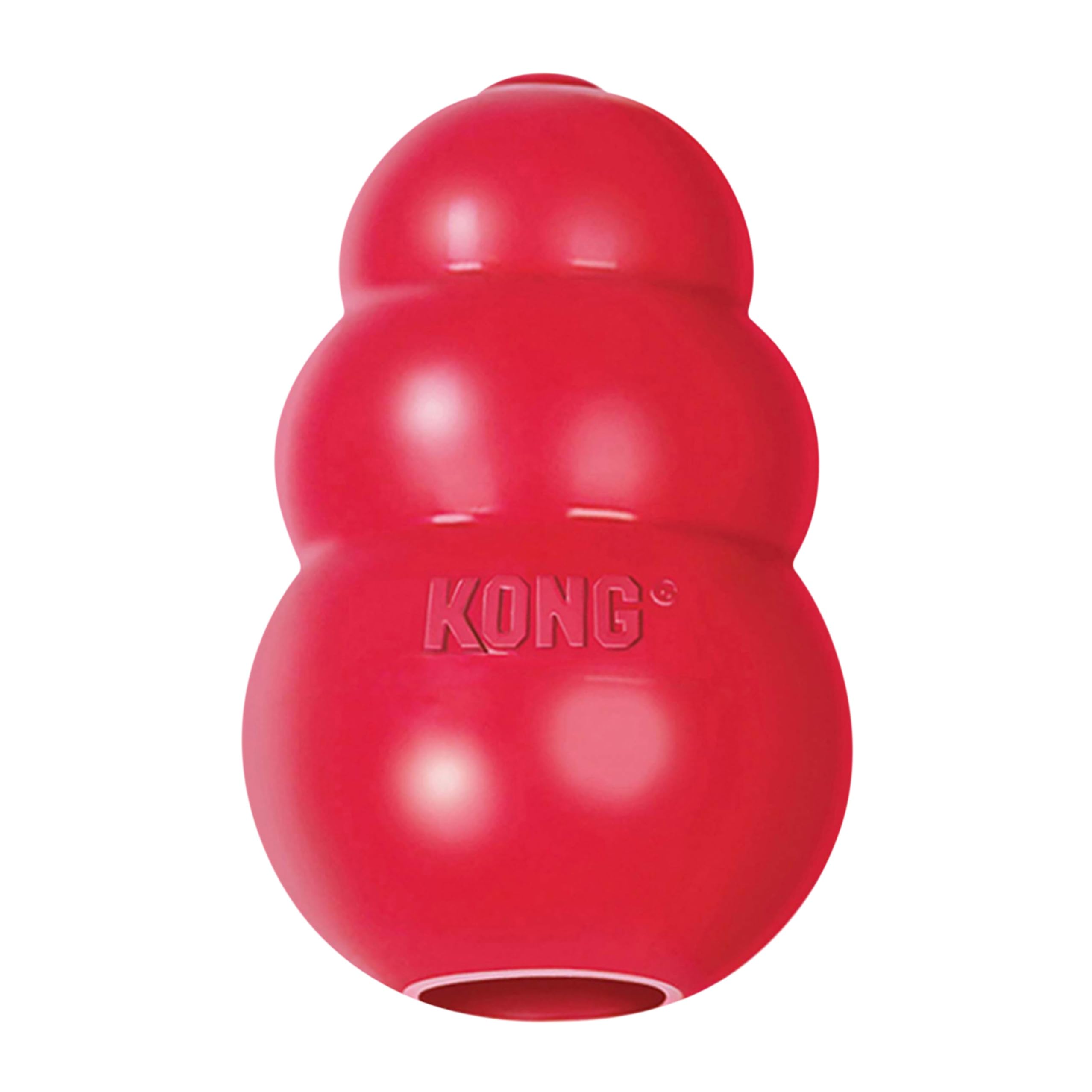 KONG Classic close-up interior reveals stuffing compatibility for treats.