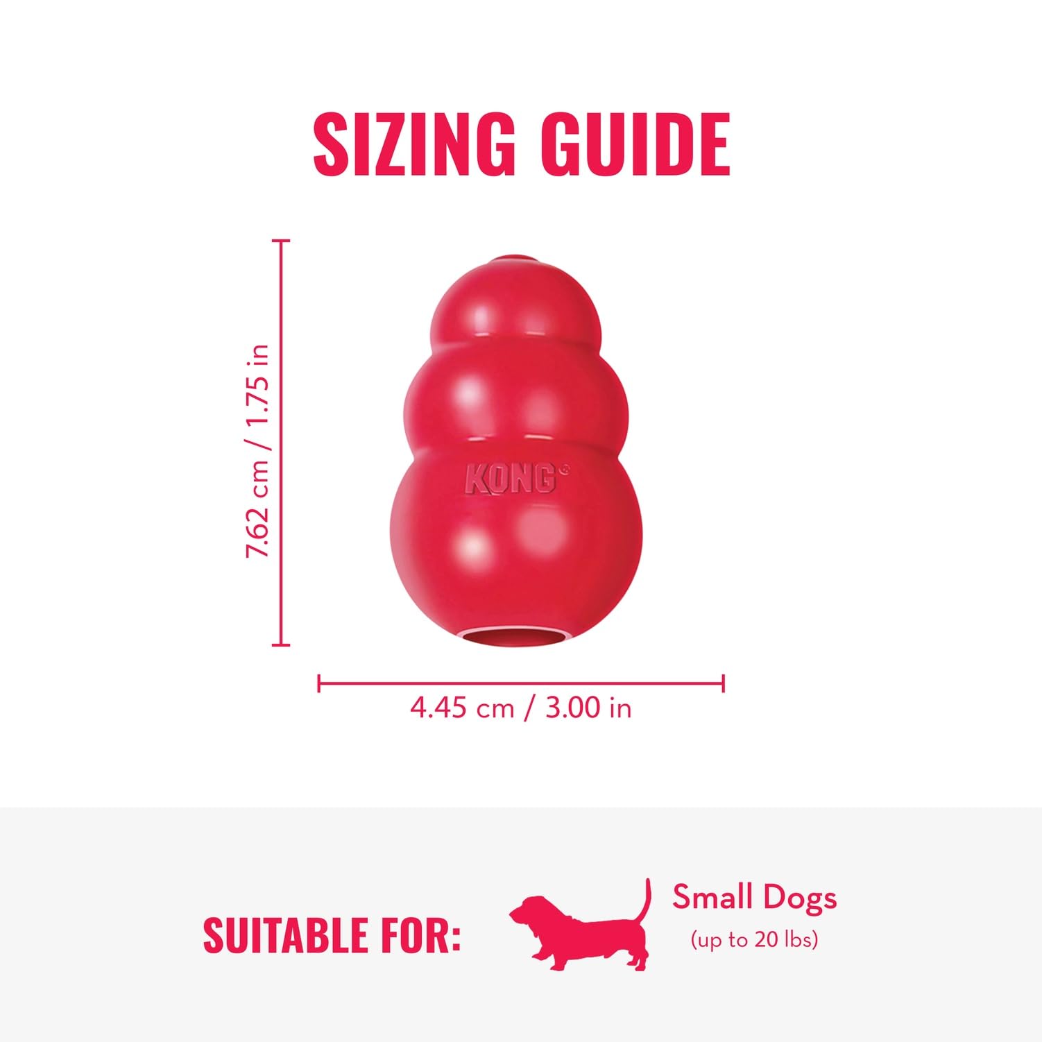 KONG Classic stuffed with treats for extended enrichment and tasty rewards.