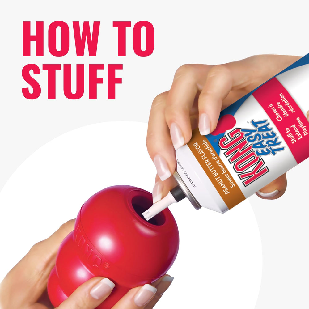 KONG Classic stuffed-interior demonstrates treat-filling for extended play and mental engagement