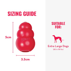 KONG Classic erratic-bounce dog toy delivers unpredictable play to keep dogs engaged.