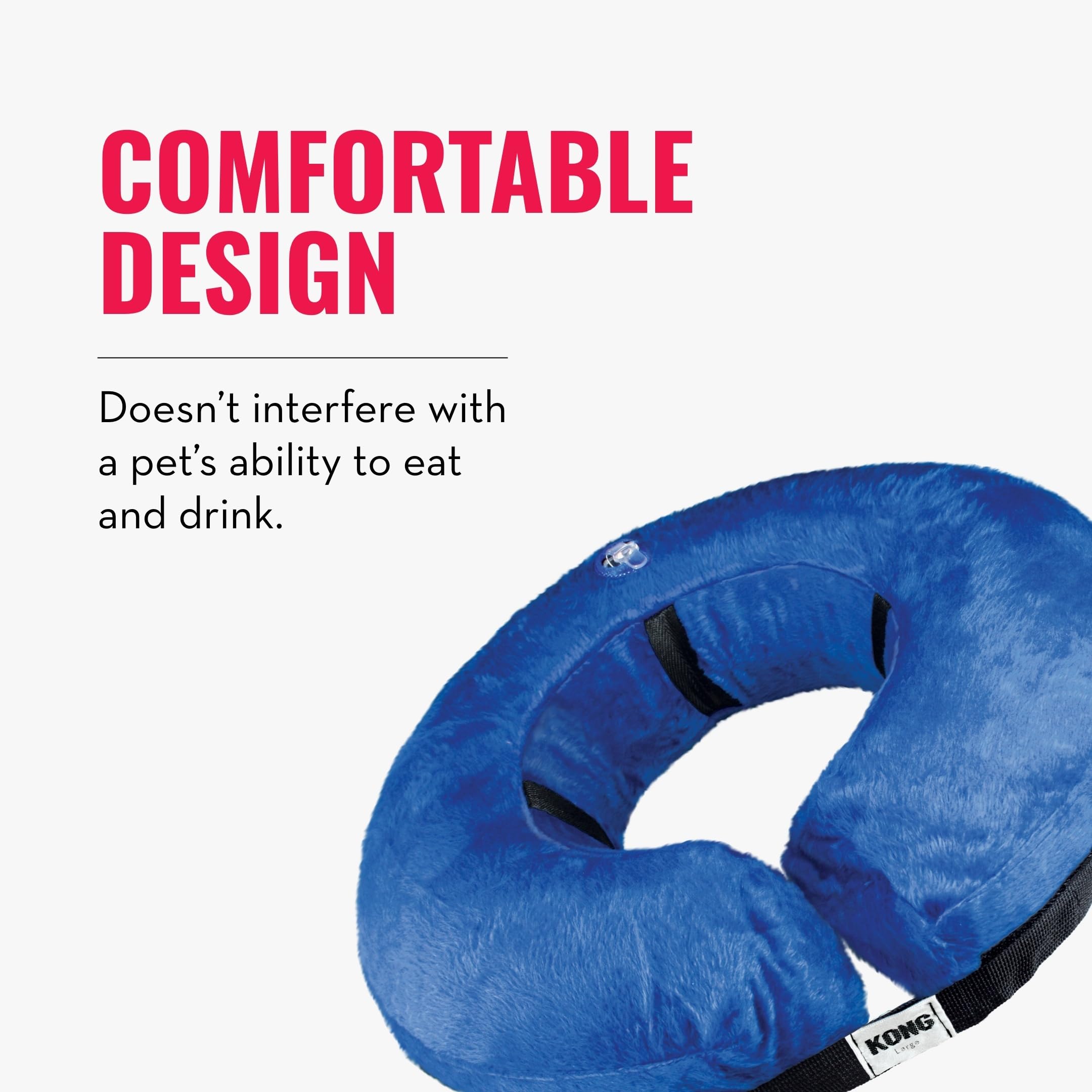 KONG Cloud Collar closeup emphasizes durable tear-resistant fabric.