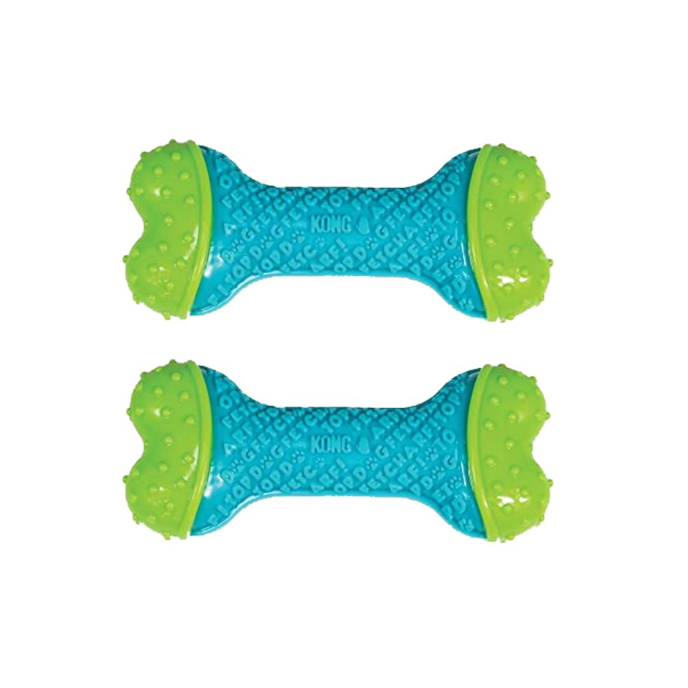 KONG CoreStrength Bone textured body cleans teeth during chewing.