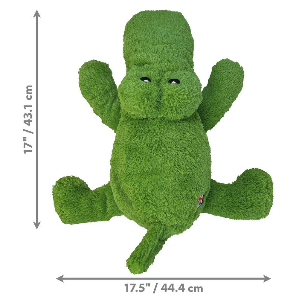 KONG Cozie Ali Alligator XL durable plush exterior for added strength.