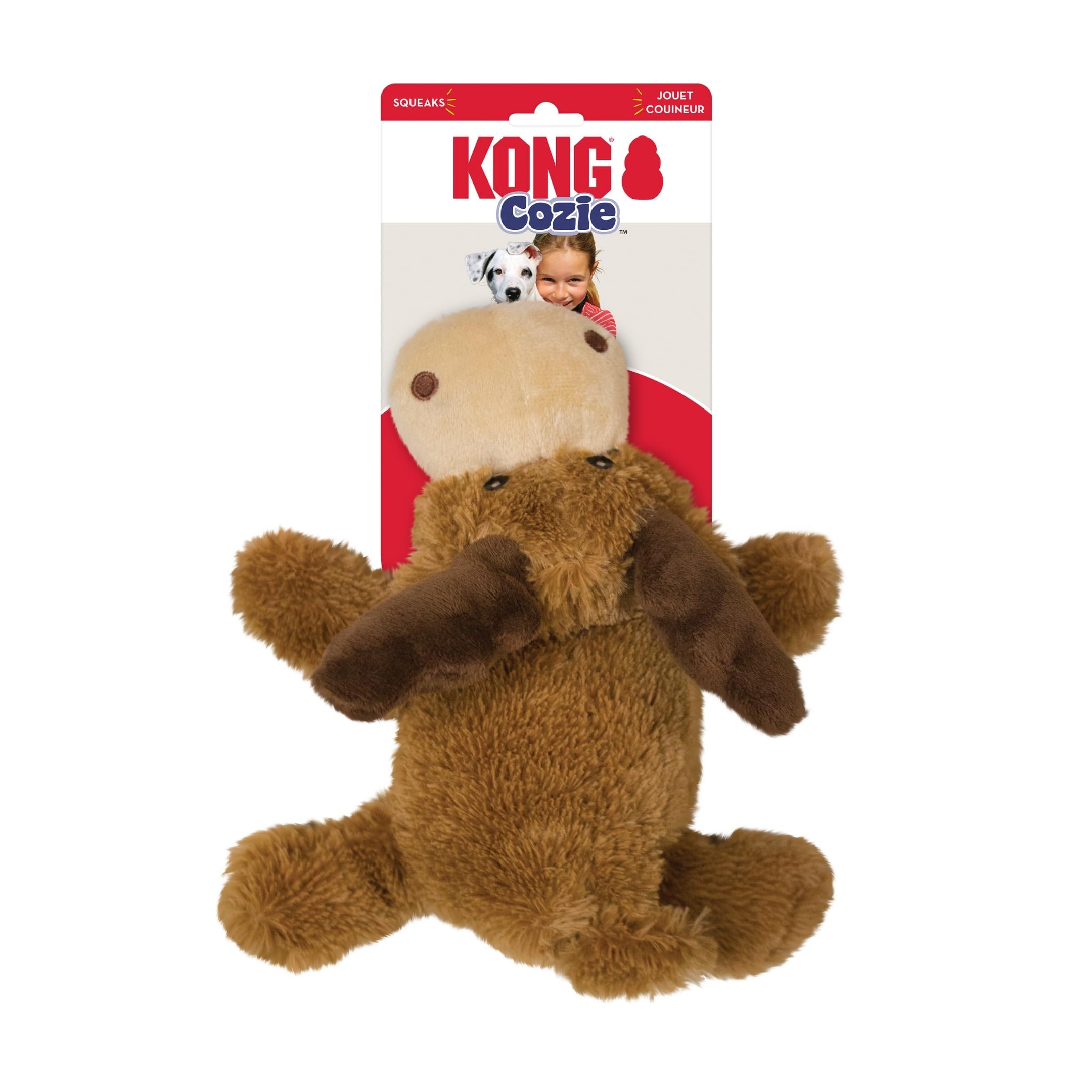KONG Cozie Marvin Moose XL charming-moose figure sparks imaginative dog play.