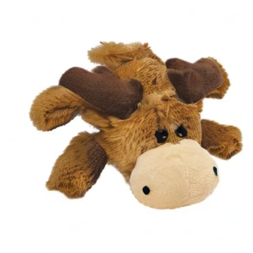 KONG Cozie Marvin Moose XL easy-clean plush material after play sessions.