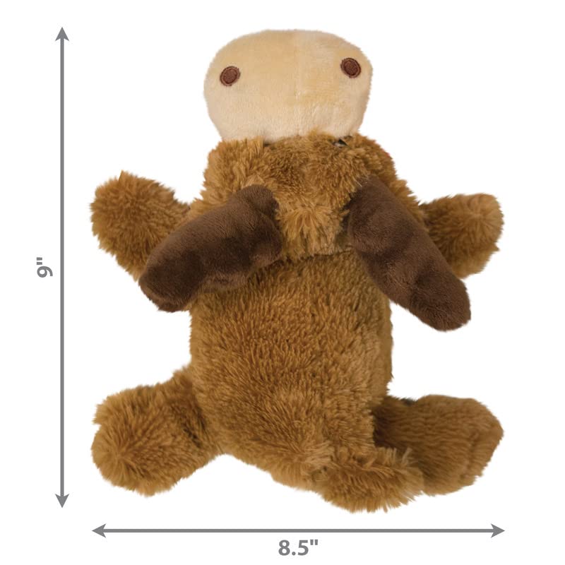 KONG Cozie plush dog toy close-up showing soft fabric for gentle chewing.