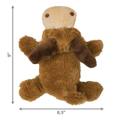 KONG Cozie plush dog toy close-up showing soft fabric for gentle chewing.